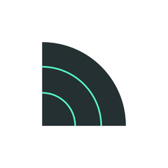 Aufkleber - radio wave icon. Element of web icon with one color for mobile concept and web apps. Isolated radio wave icon can be used for web and mobile