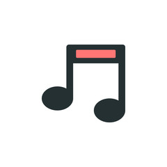 Aufkleber - musical note icon. Element of web icon with one color for mobile concept and web apps. Isolated musical note icon can be used for web and mobile