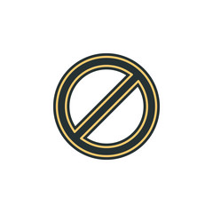 Aufkleber - prohibition icon. Element of web icon with one color for mobile concept and web apps. Isolated prohibition icon can be used for web and mobile