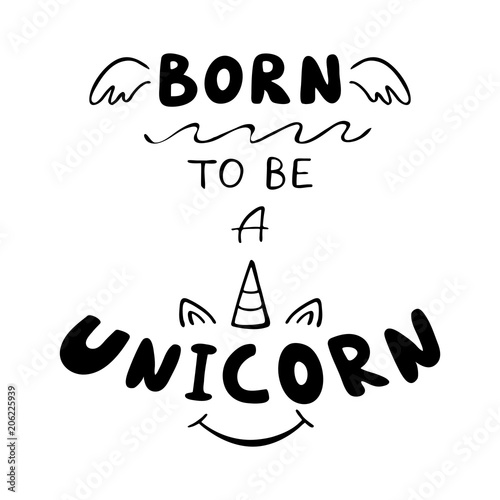 born-to-be-unicorn-inspirujacy-napis-sentencja-rog-jednorozca
