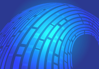 Poster - Abstract blue line curve flow data light motion design modern futuristic background vector illustration.