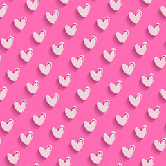 Wall Mural - seamless pattern with cut paper hearts