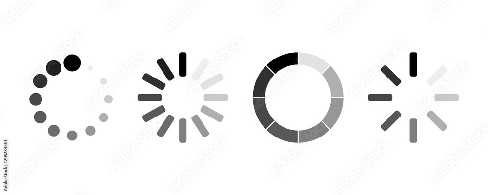 Load Setting Icon set of loading icons. load. load bar icons Stock Vector | Adobe Stock