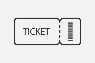 Wall Mural - ticket vector icon in line design. ticket icon with barcode