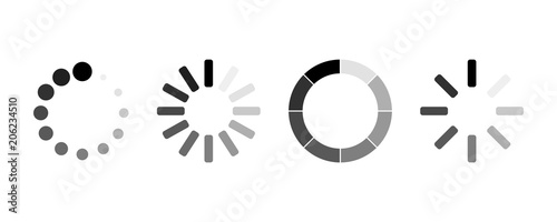Fotografía set of loading icons. load. load bar icons