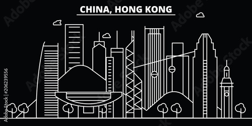 Hong Kong Silhouette Skyline China Hong Kong Vector City