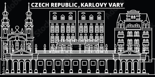 Fotomural Karlovy Vary silhouette skyline