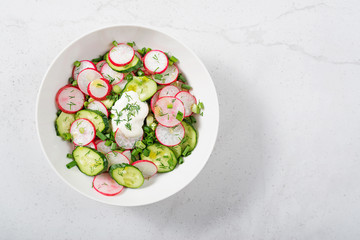 Wall Mural - Fresh organic radish salad. top view.