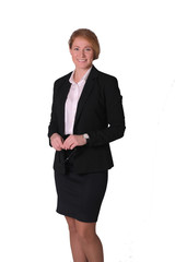 business woman isolated portrait. smile and attractive. secretary