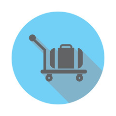 Poster - trolley luggage icon. Elements of airport in flat blue colored icon. Premium quality graphic design icon. Simple icon for websites, web design, mobile app, info graphics