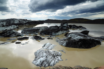 Canvas Print - Gletscher und Gletschersee am svinafellsjökull, Island