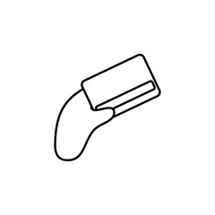 Poster - hand with a credit card line icon. Element of bankig icon for mobile concept and web apps. Thin line hand with a credit card icon can be used for web and mobile