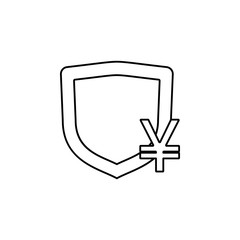 Poster - yen protection line icon. Element of bankig icon for mobile concept and web apps. Thin line yen protection icon can be used for web and mobile