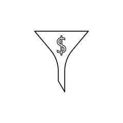 Poster - dollar filter line icon. Element of bankig icon for mobile concept and web apps. Thin line dollar filter icon can be used for web and mobile