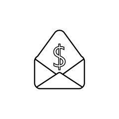 Poster - money in an envelope line icon. Element of bankig icon for mobile concept and web apps. Thin line money in an envelope icon can be used for web and mobile