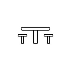 Poster - picnic table line icon. Element of camping icon for mobile concept and web apps. Thin line picnic table icon can be used for web and mobile