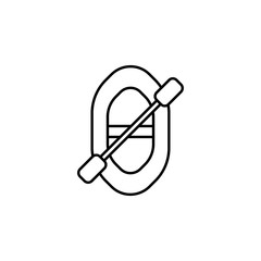 Poster - inflatable boat line icon. Element of camping icon for mobile concept and web apps. Thin line inflatable boat icon can be used for web and mobile