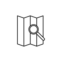 Poster - search on the map line icon. Element of camping icon for mobile concept and web apps. Thin line search on the map icon can be used for web and mobile