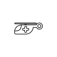 Poster - medical helicopter line icon. Element of simple medicine icon for mobile concept and web apps. Thin line medical helicopter icon can be used for web and mobile