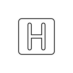 Poster - hospital sign line icon. Element of simple medicine icon for mobile concept and web apps. Thin line hospital sign icon can be used for web and mobile
