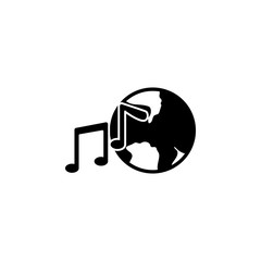 Poster - world music notes icon. Element of simple music icon for mobile concept and web apps. Isolated world music notes icon can be used for web and mobile