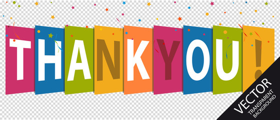 Thank You - Colorful Vector Illustration - Isolated On Transparent Background