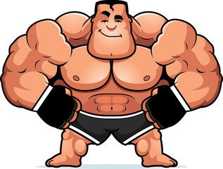 Canvas Print - Cartoon MMA Fighter Confident