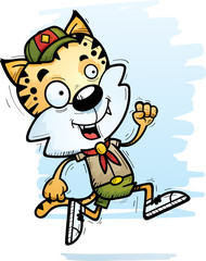 Canvas Print - Cartoon Male Bobcat Scout Running