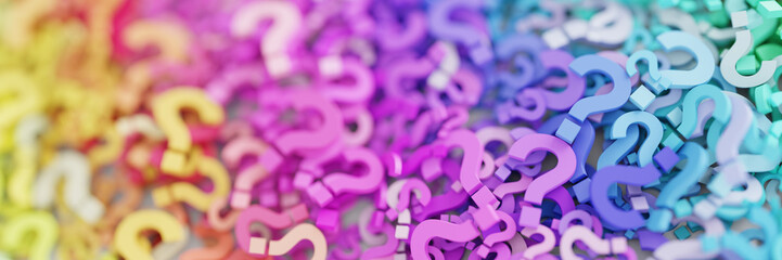 Fototapete - Infinite question marks, original 3d illustration