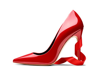 Wall Mural - red high heel footwear ribbon fashion female style