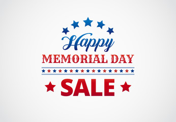 Wall Mural - Happy Memorial Day Sale banner background vector illustration
