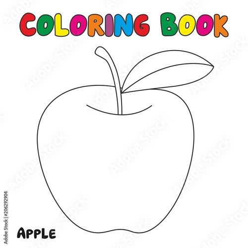Download Apple Coloring Book Coloring Page For Kids And Children Stock Vector Adobe Stock