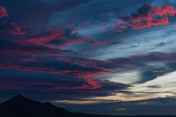 Wall Mural - California high desert landscape at twilight.