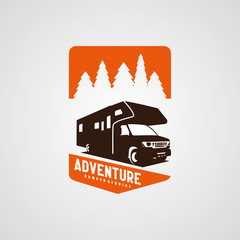 Adventure RV Camper Car Logo Designs Template