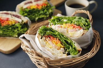 Sticker - サンドイッチ　Sandwich with chicken and lettuce