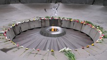 Close Up Of Eternal Flame In Genocide Memorial Monument Tsitsernakaberd, In Yerevan, Armenia