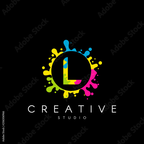 Letter P logo with colorful splash background Stock Vector | Adobe Stock