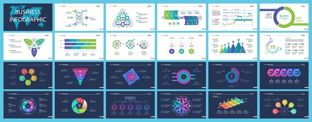 Poster - Set of management or statistics concept infographic charts