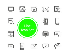 Poster - Set of Screen Line Icons
