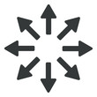 8 arrows in all directions from center