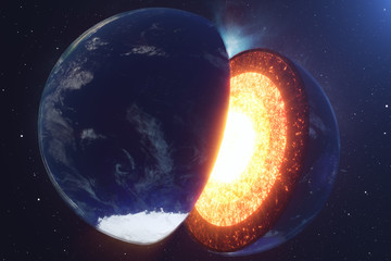 Wall Mural - structure core earth. structure layers of the earth. the structure of the earth's crust. earth cross