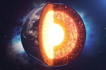 Wall Mural - structure core earth. structure layers of the earth. the structure of the earth's crust. earth cross