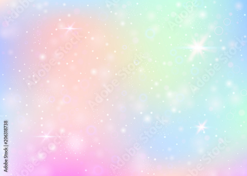 Valokuvatapetti Unicorn background with rainbow mesh