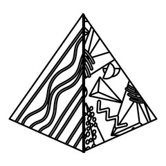 Sticker - line graphic pentagonal pyramid geometric shape