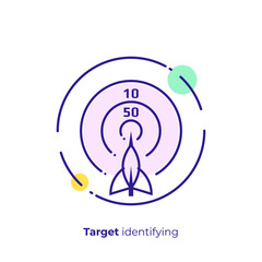 Fototapete - line art darts. Business target. Team building. Scalable vector icon in modern lineart style. outline elements vector illustration.