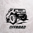 offroad suv car monochrome template for labels, emblems, badges or logos