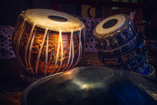 Ethnic Musical Instrument Tabla In The Interior Of The Chill-out
