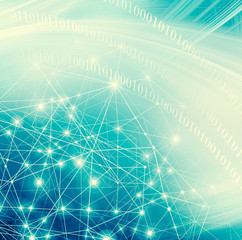 Poster - Technological background, Internet concept of global business. Internet connection, abstract of science and technology graphic design