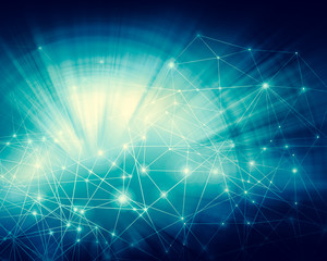 Poster - Technological background, Internet concept of global business. Internet connection, abstract of science and technology graphic design