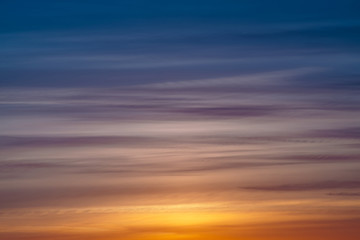 Wall Mural - varicolored striped dawn sky with shades of blue, cyan, cobalt, pink, purple, magenta colors. horizo